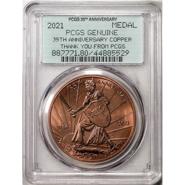 2021 35th Anniversary Copper Medal Coin PCGS Genuine