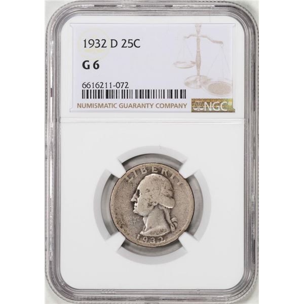 1932-D Washington Quarter Coin NGC G6