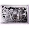 Image 1 : 1993 $1 American Silver Eagle Coin & 2oz Silver Bar Set