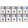 Image 1 : Lot of (10) 2022M Spain 15 Euro Cent Lynx Gold Doubloon Coins NGC MS69 FDOI