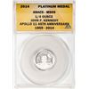 2014 Proof 1/4 oz Platinum JFK Apollo 11 Anniversary Medal ANACS MS69