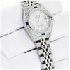 Image 4 : Rolex Ladies Stainless Steel Gray Roman Sapphire and Diamond Datejust Wristwatch