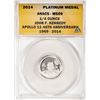 2014 Proof 1/4 oz Platinum JFK Apollo 11 Anniversary Medal ANACS MS69
