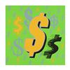Image 1 : Steve Kaufman (1960-2010) "Dollar Signs (Green Italic)" Original Serigraph on Canvas