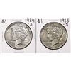 Lot of 1934-S & 1935-S $1 Peace Silver Dollar Coins