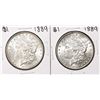 Lot of (2) 1889 $1 Morgan Silver Dollar Coins