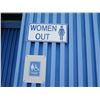 Image 3 : Qty 3 Women's Washroom Signs: In, Out & Silhouette