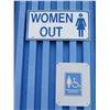 Image 3 : Qty 3 Women's Washroom Signs: In, Out & Silhouette