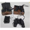 Image 1 : Qty 4 Binoculars: Bushnell, Vivitar & Tasco w/ 3 Cases