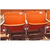 Image 1 : Pair Aloha Stadium Seats w/ Backs & 3 Armrests, Orange, Seats 13 & 14, 45"x13"x28"H