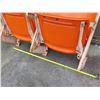 Image 3 : Pair Aloha Stadium Seats w/ Backs & 3 Armrests, Orange, Seats 3 & 4, 45"x13"x28"H