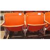 Image 1 : Pair Aloha Stadium Seats w/ Backs & 3 Armrests, Orange, Seats 1 & 2, 45"x13"x28"H