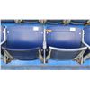 Image 1 : Pair Aloha Stadium Seats w/ Backs & 3 Armrests, Blue, Seats 7 & 8, 45"x13"x28"H