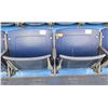 Image 1 : Pair Aloha Stadium Seats w/ Backs & 3 Armrests, Blue, Seats 4 & 5, 45"x13"x28"H