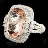 Image 2 : 18K Gold 7.02ct Morganite & 1.96ctw Diamond Ring