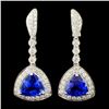 Image 1 : 18K Gold 8.01ct Tanzanite & 2.10ctw Diamond Earrin