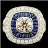 Image 1 : 14K Gold 1.14ct Sapphire & 1.82ctw Diamond Ring