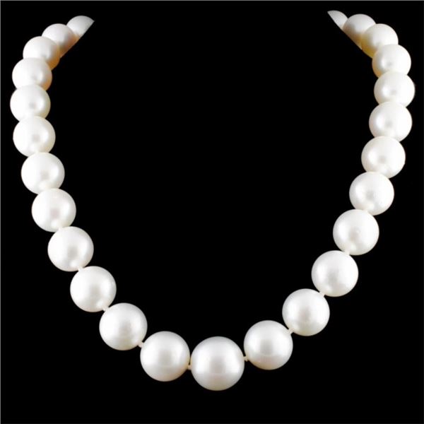 18K Gold 14-16MM Pearl Clasp Necklace