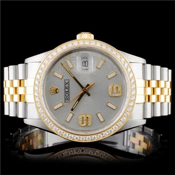 Rolex YG/SS DateJust Diamond 36MM Watch