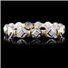 Image 2 : 18K Two Tone 3.81ctw Diamond Bracelet