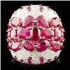 Image 1 : 18K Gold 9.38ct Ruby & 0.88ctw Diamond Ring