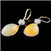 Image 2 : 18K Gold 18.53ct Opal & 0.95ct Diamond Earrings