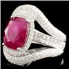 Image 2 : 18K Gold 5.17ct Ruby & 1.95ctw Diamond Ring