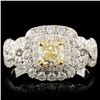 Image 1 : 18K Gold 1.52ctw Fancy Diamond Ring