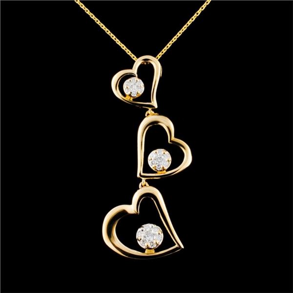 14K Gold 0.22ctw Diamond Pendant