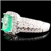 Image 2 : 18K Gold 0.88ct Emerald & 0.63ctw Diamond Ring