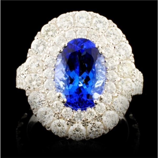 18K Gold 4.02ct Tanzanite & 2.57ctw Diamond Ring