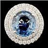 Image 1 : 18K Gold 6.74ct Sapphire & 1.31ctw Diamond Ring