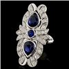 Image 2 : 14K Gold 3.76ct Sapphire & 0.86ct Diamond Ring