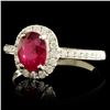 Image 2 : 18K Gold 1.11ct Ruby & 0.29ctw Diamond Ring