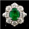 Image 1 : 14K Gold 3.00ct Emerald & 1.90ctw Diamond Ring