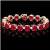 `14k Gold 45.00ct Ruby & 1.00ct Diamond Bracelet