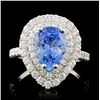 18K Gold 2.81ct Sapphire & 1.09ctw Diamond Ring