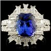 18K Gold 3.59ct Tanzanite & 1.05ctw Diamond Ring