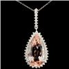 14K Gold 26.50ct Morganite & 1.34ctw Diamond Penda