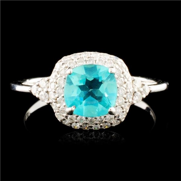 14K Gold 0.76ct Apatite & 0.30ctw Diamond Ring