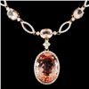 Image 1 : 14K Gold 44.18ctw Morganite & 4.25ctw Diamond Neck