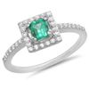 Image 1 : 14K Gold 0.50ct Emerald & 0.25ct Diamond Ring