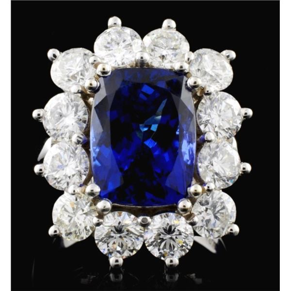 18K Gold 5.64ct Tanzanite & 3.75ct Diamond Ring