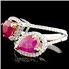 Image 2 : 14K Gold 3.24ctw Ruby & 0.32ctw Diamond Ring