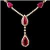 Image 2 : 14K Gold 6.93ct Ruby & 3.54ctw Diamond Necklace