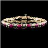 Image 1 : 14K Yellow Gold 4.00ct Ruby & 0.25ct Diamond Brace