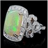 Image 2 : 18K Gold 6.76ct Opal & 2.61ct Diamond Ring