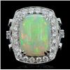 Image 3 : 18K Gold 6.76ct Opal & 2.61ct Diamond Ring