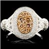 Image 1 : 14K Gold 1.06ctw Fancy Color Diamond Ring