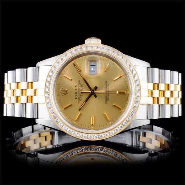 Rolex YG/SS DateJust Diamond 36MM Watch